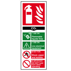 Fire Extinguisher: Co2 Sign - RPVC, 82 X 202mm